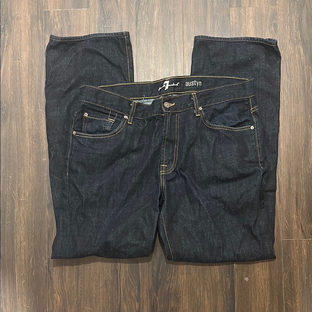 7 For All Mankind Blue Relaxed Jeans with Classic Style